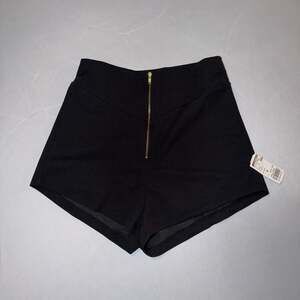 TOP 10 USA Women's High-Rise Front Zipper Black Shorts